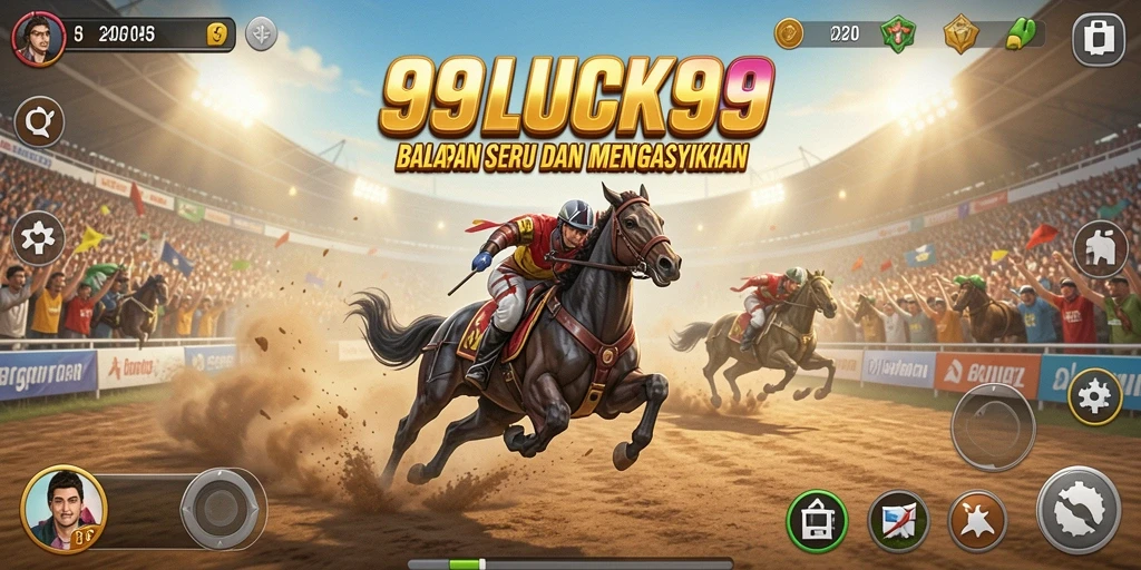 Tampilan menarik gameplay balapan 99LUCK99 dengan mobil dan lintasan yang menantang.