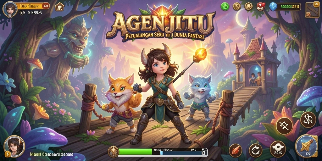 Tampilan gameplay menakjubkan dari AGENJITU saat menjelajahi dunia ajaib.