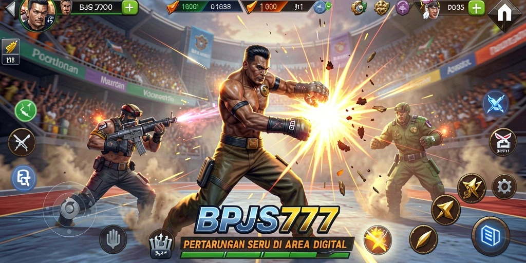 Tampilan menarik dari gameplay pertarungan di BPJS777.