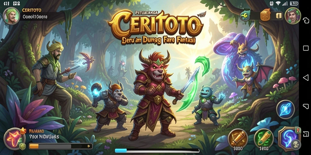 Screenshot utama CERITOTO menampilkan aksi petualangan yang mendebarkan.