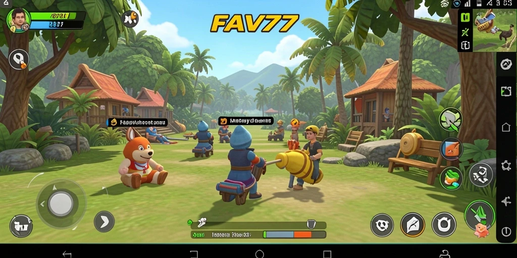 Tampilan gameplay FAV77 yang menarik dengan desain cerah.