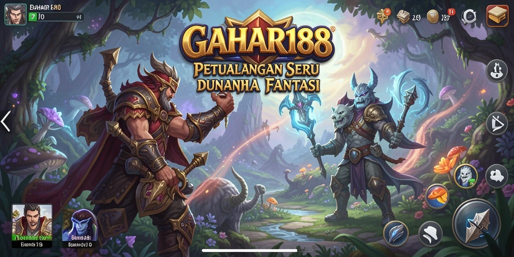 Gameplay seru GAHAR188 menunjukkan karakter dalam aksi petualangan.