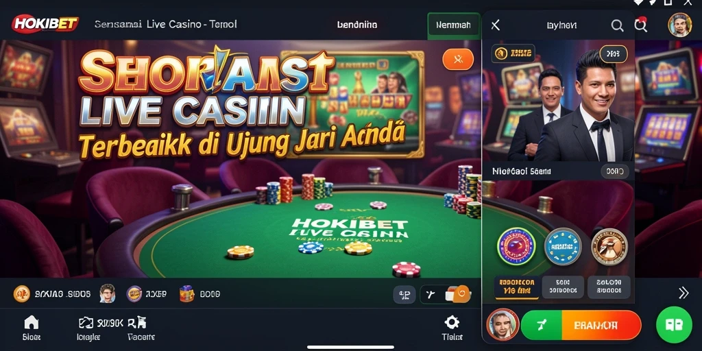Tampilan gameplay HOKIBET dengan dealer langsung yang interaktif.