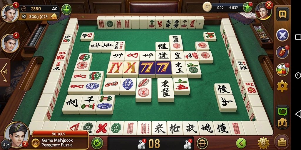 Screenshot menampilkan gameplay seru IYA777 dengan tampilan papan Mahjong.