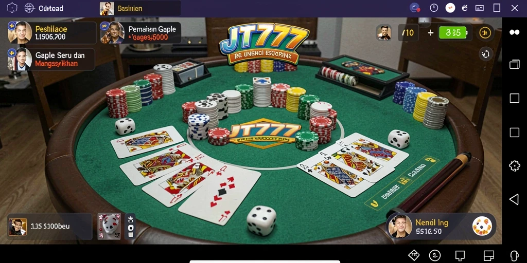 Tampilan gameplay yang seru dan menarik dalam permainan gaple.