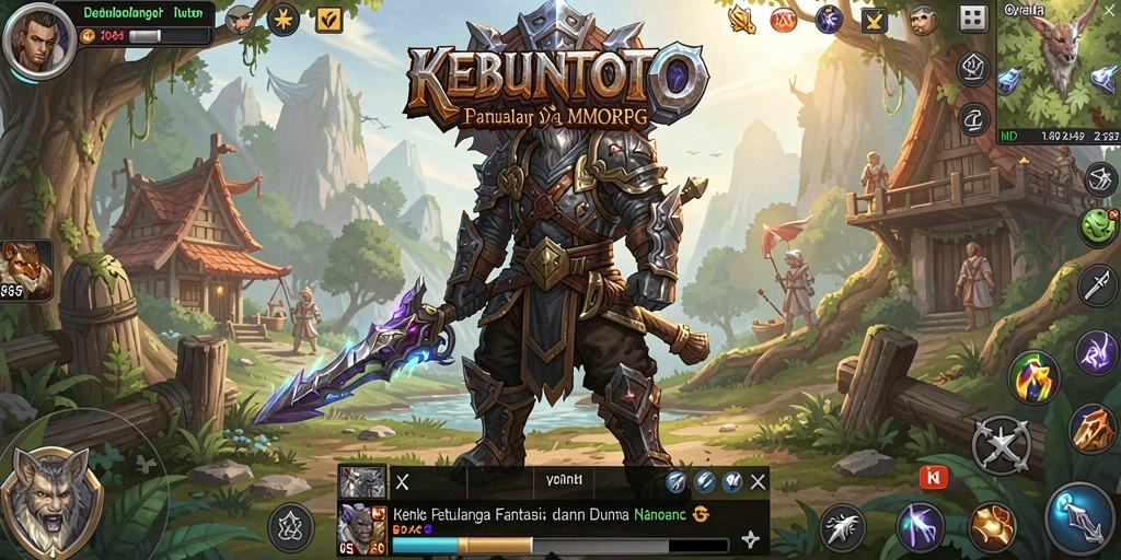 Screenshot utama KEBUNTOTO menampilkan aksi seru dalam dunia MMORPG.