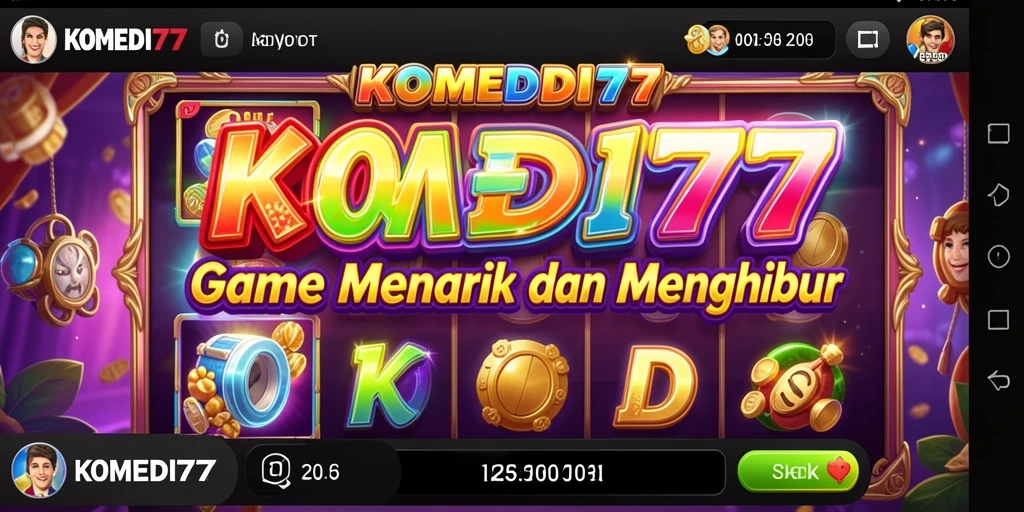Tampilan gameplay menarik dari KOMEDI77 dengan animasi slot yang memukau.