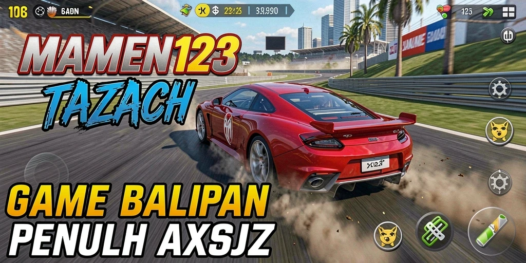 Tangkapan layar gameplay MAMEN123 yang menampilkan aksi balapan mendebarkan.