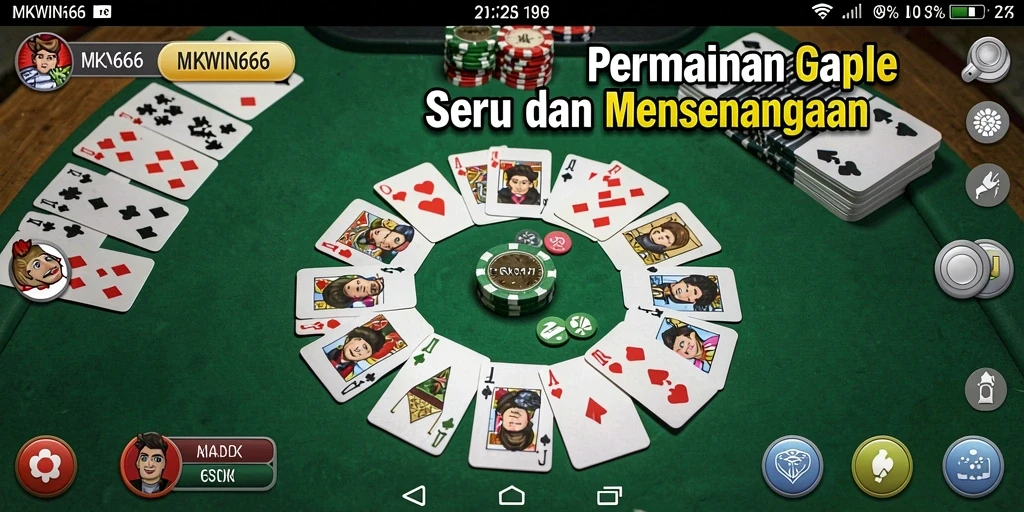 Screenshot permainan Gaple di MKWIN666 menunjukkan pengalaman seru dan interaktif.