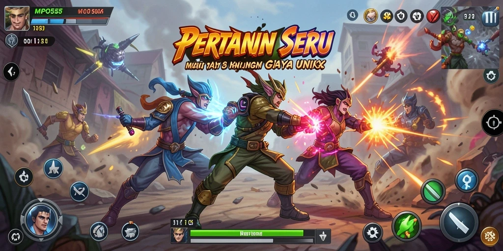 Tampilan seru pertarungan di MPO555 dengan karakter beraksi.