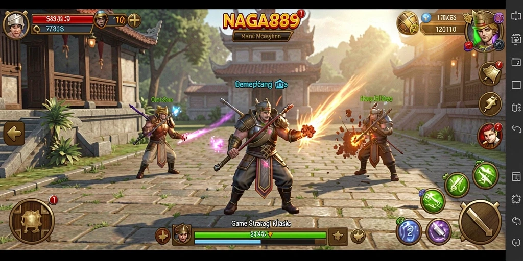 Tampilan screenshot NAGA889 menampilkan aksi pertempuran yang mendebarkan.