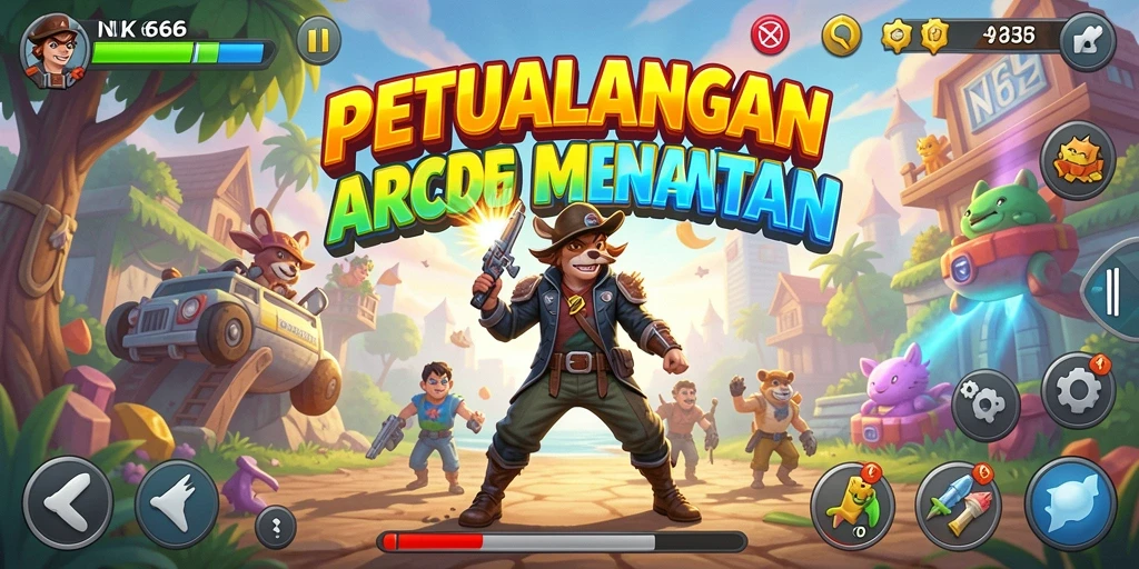 Tampilan seru NK666 dengan gameplay arcade yang mendebarkan.