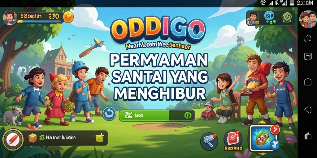 Tampilan gameplay menarik dari ODDIGO yang penuh warna.