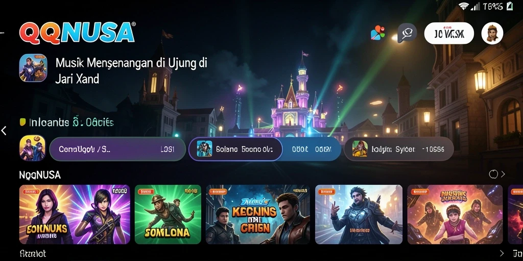 Tampilan gameplay QQNUSA yang penuh warna dan interaktif.