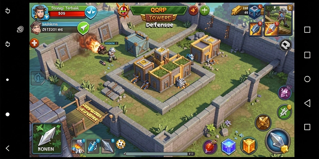 Tangkapan layar QQRP menampilkan momen mendebarkan dalam permainan Tower Defense.