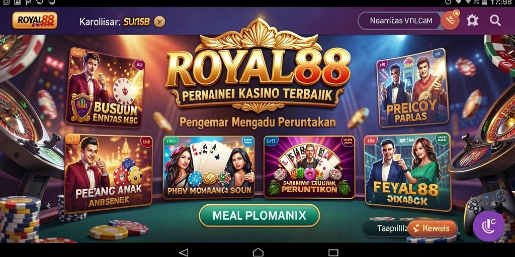 Tampilan permainan Kasino yang menegangkan di ROYAL88.