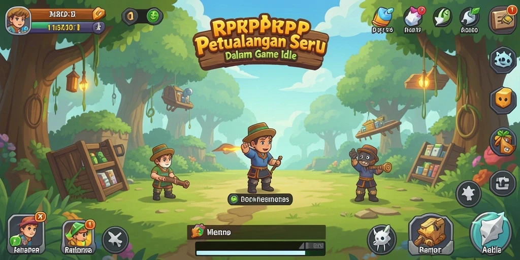 Tangkapan layar RPRPRP menampilkan gameplay Idle yang mengasyikkan dan penuh warna.