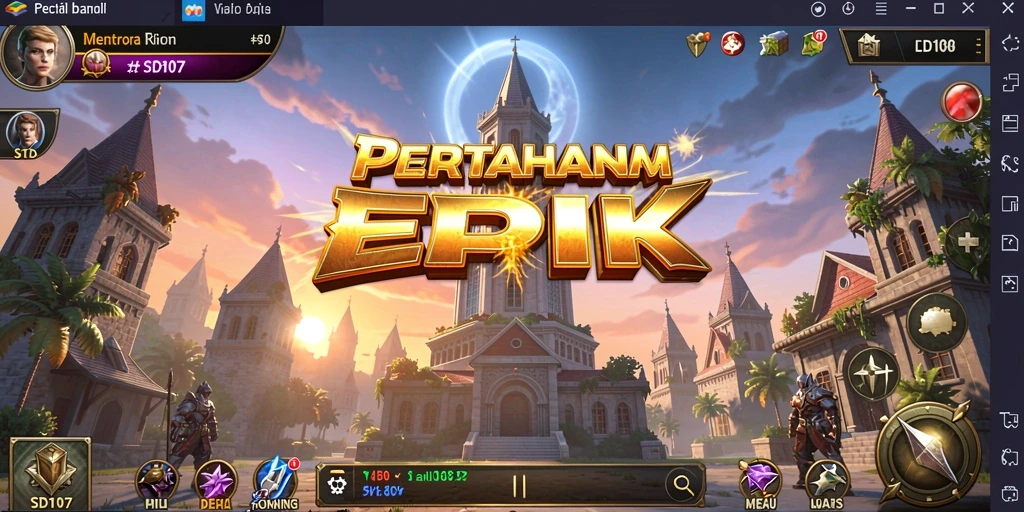 Tampilan gameplay menegangkan dalam pertahanan menara SD107.