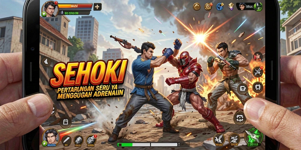 Tangkapan layar gameplay SEHOKI yang penuh aksi dan seru.