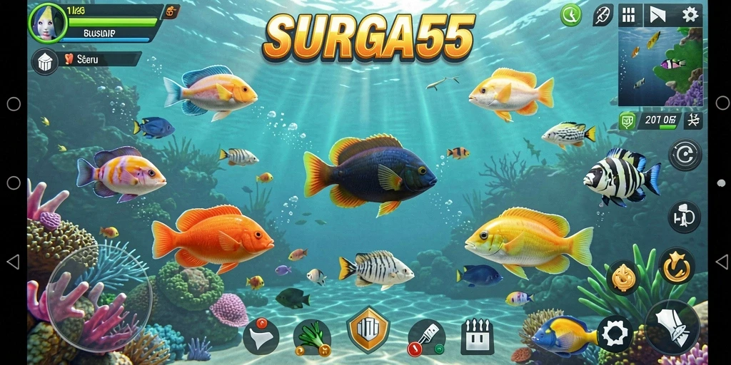 Gameplay seru menangkap ikan di SURGA55 dengan grafis yang menakjubkan.