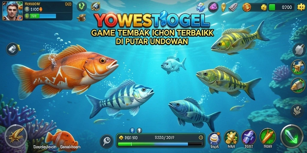Tampilan gameplay seru di YOWESTOGEL saat menembak ikan.