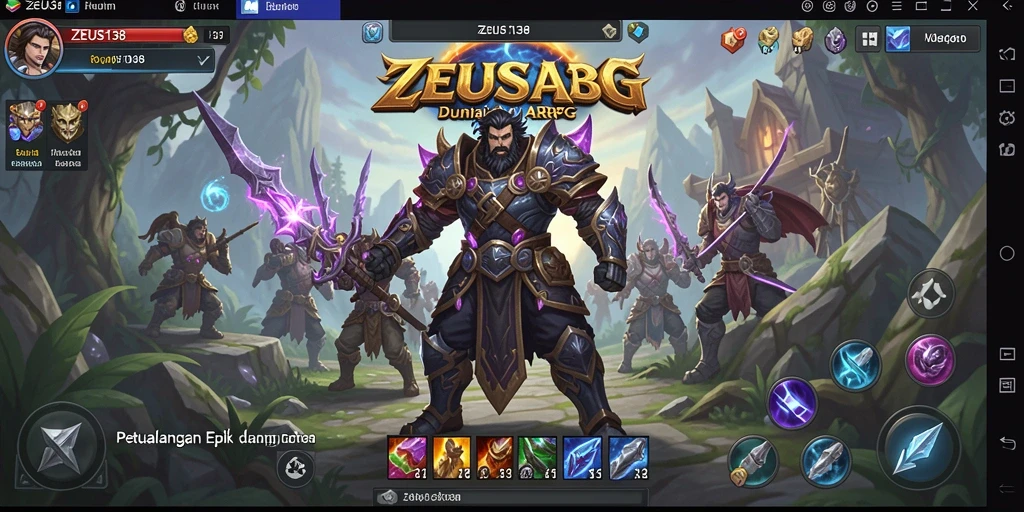 Tangkapan layar utama ZEUS138 menampilkan aksi pertarungan epik dalam game ARPG.